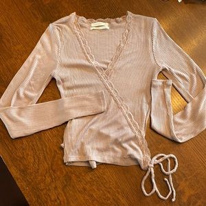 long sleeve wrap top